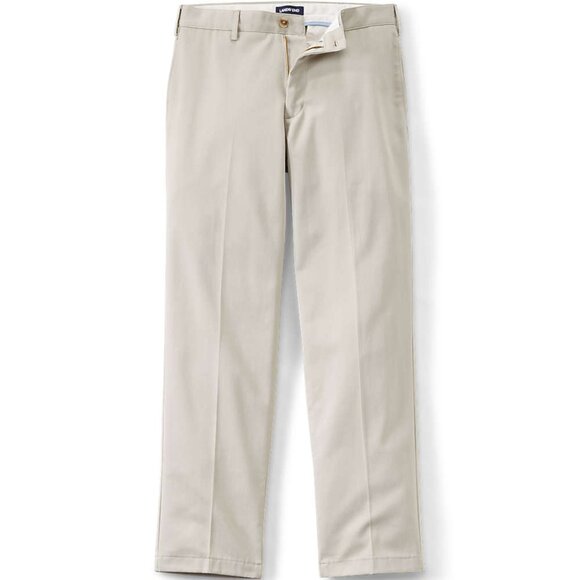 Lands' End no iron comfort waist traditional fit plain front chino pants, NWT - Picture 2 of 2